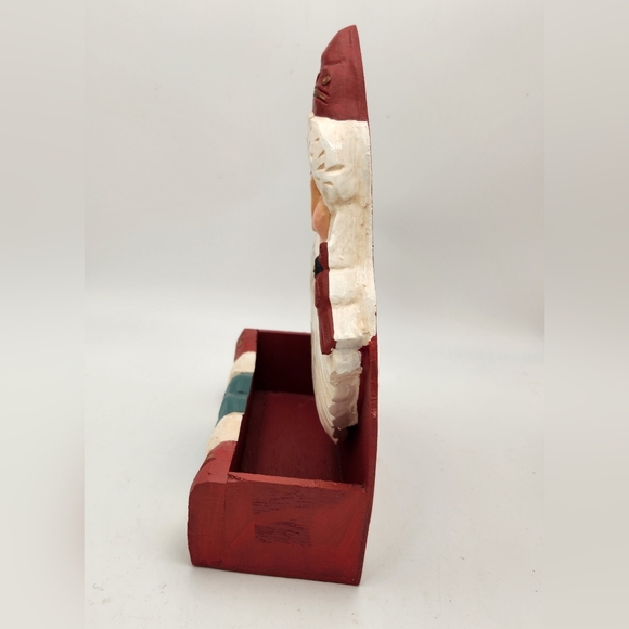 Midwest Cannon Falls Carved Santa Card Greenery Holder Box Wall Hanging - Picture 4 of 7